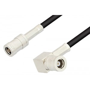 SMB Plug to SMB Plug Right Angle Cable 12 Inch Length Using ET-B100 Coax