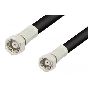 75 Ohm SMC Plug to 75 Ohm SMC Plug Cable 12 Inch Length Using 75 Ohm ET-RG59 Coax, RoHS