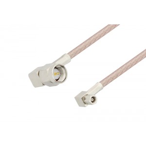 SMA Male Right Angle to SMC Plug Right Angle Cable 12 Inch Length Using ET-RG316 Coax