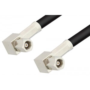 SMC Plug Right Angle to SMC Plug Right Angle Cable 12 Inch Length Using ET-RG174 Coax, RoHS