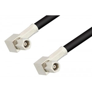 SMC Plug Right Angle to SMC Plug Right Angle Cable 12 Inch Length Using ET-RG223 Coax, RoHS