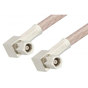 SMC Plug Right Angle to SMC Plug Right Angle Cable 12 Inch Length Using ET-RG316 Coax