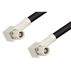 SMC Plug Right Angle to SMC Plug Right Angle Cable 12 Inch Length Using ET-RG58 Coax, RoHS