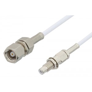 SMC Plug to SMC Jack Bulkhead Cable 12 Inch Length Using ET-RG196 Coax