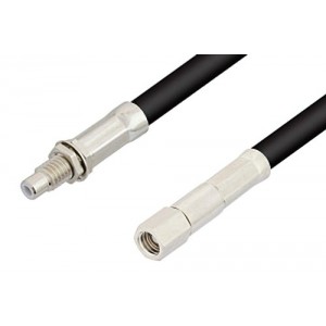 SMC Plug to SMC Jack Bulkhead Cable 12 Inch Length Using ET-RG58 Coax, RoHS