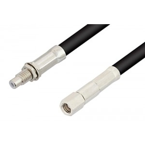 SMC Plug to SMC Jack Bulkhead Cable 12 Inch Length Using ET-RG58 Coax