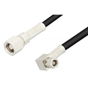 SMC Plug to SMC Plug Right Angle Cable 12 Inch Length Using ET-B100 Coax