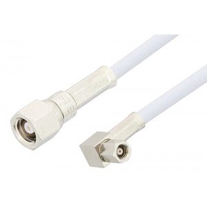 SMC Plug to SMC Plug Right Angle Cable 12 Inch Length Using ET-RG188 Coax