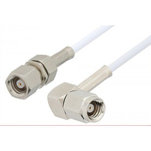 SMC Plug to SMC Plug Right Angle Cable 12 Inch Length Using ET-RG196 Coax, RoHS