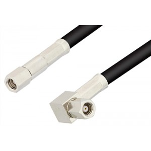 SMC Plug to SMC Plug Right Angle Cable 12 Inch Length Using ET-RG223 Coax, RoHS