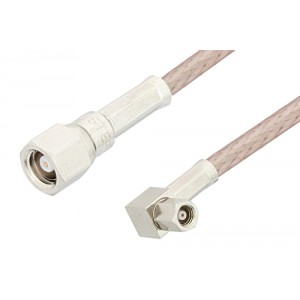 SMC Plug to SMC Plug Right Angle Cable 12 Inch Length Using ET38399 Coax, RoHS