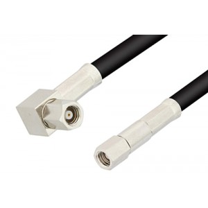 SMC Plug to SMC Plug Right Angle Cable 12 Inch Length Using ET-RG58 Coax, RoHS