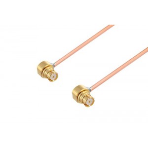 SMP Female Right Angle to SMP Female Right Angle Cable 12 Inch Length Using ET38325 Coax