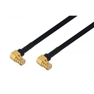 SMP Female Right Angle to SMP Female Right Angle Cable 12 Inch Length Using ET38323 Coax