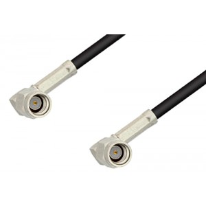 SSMA Male Right Angle to SSMA Male Right Angle Cable 6 Inch Length Using ET-RG174 Coax, RoHS