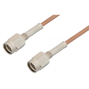 SSMA Male to SSMA Male Cable 6 Inch Length Using ET-RG178 Coax, RoHS