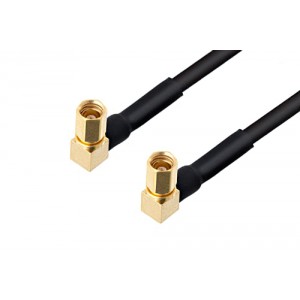 SSMC Plug Right Angle to SSMC Plug Right Angle Cable 6 Inch Length Using ET38323 Coax