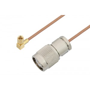 SSMC Plug Right Angle to TNC Male Cable 6 Inch Length Using ET-RG178 Coax