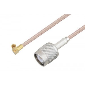 SSMC Plug Right Angle to TNC Male Cable 6 Inch Length Using ET38399 Coax