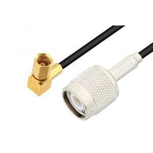 SSMC Plug Right Angle to TNC Male Low Loss Cable 6 Inch Length Using ET-LMR-100 Coax