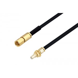 SSMC Plug to SSMC Jack Bulkhead Cable 6 Inch Length Using ET38323 Coax