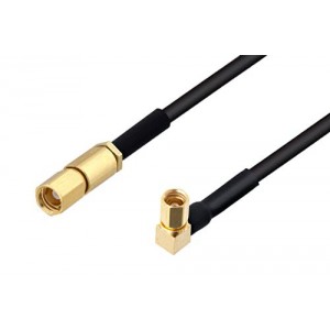 SSMC Plug to SSMC Plug Right Angle Cable 6 Inch Length Using ET38323 Coax