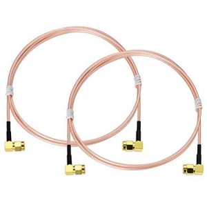 2-Pack SMA Cable Extension SMA Male to SMA Male Right Angle Connector Cable RG316 Cable Jumper 3ft for Antenna Router WiFi Cable Network Analyzer etc.