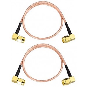 2Pack SMA Cable Extension SMA Male to SMA Male Right Angle Connector Cable ET-RG316 Jumper 12inch for Antenna Router WiFi Cable Network Analyzer etc.