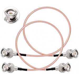 BNC Cable BNC Male to Male Connector Coaxial Cable (1ft, 50 Ohm) for Antenna Scanners or Handheld Ham Radios etc. 2pcs