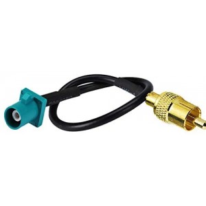 Fakra to RCA Cable, RCA Male to Blue Fakra Z Male Coax Pigtail 6inch for Aftermarket Radio Head Unit Rear View Camera etc.