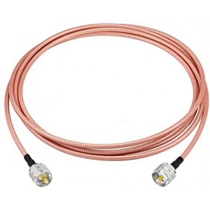 High Power Digital Coax Cable UHF Male PL-259 to UHF Male PL-259 Jumper Cable (10ft ET-RG142)