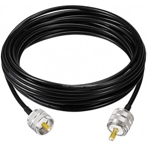 PL-259 Cable CB Coax Cable ET38397 Coaxial Cable 25ft UHF Male PL259 to PL259 Jumper Cable