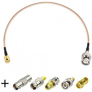 SMA Male to BNC Male Cable 3ft + 5pcs RF Coax Adapter Kit SMA to BNC Cable SMA BNC Adapter Cable Kit