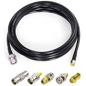 SMA Male to BNC Male Cable 6.5ft + 5pcs RF Coax Adapter Kit SMA to BNC Cable SMA BNC Adapter Cable Kit