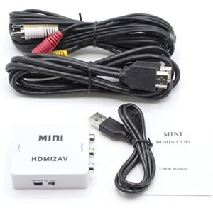 HDMI to RCA Converter (Digital to Analog Converter) - Converts from HDMI - Does not Work in Reverse - Down CONVERTS - White Kit