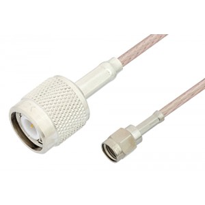 Reverse Polarity SMA Male to TNC Male Cable 12 Inch Length Using ET-RG316 Coax, RoHS