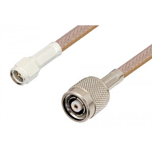 SMA Male to Reverse Polarity TNC Male Cable 12 Inch Length Using ET-RG400 Coax, RoHS