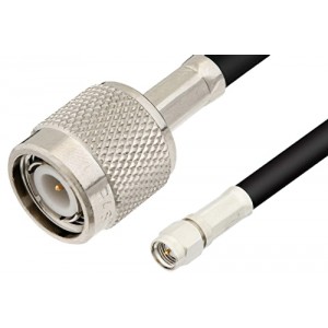 SMA Male to TNC Male Cable 12 Inch Length Using 75 Ohm ET-RG59 Coax