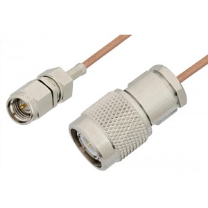 SMA Male to TNC Male Cable 12 Inch Length Using ET-RG178 Coax, RoHS