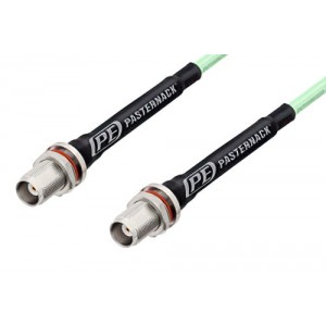 TNC Female Bulkhead to TNC Female Bulkhead Low Loss Cable 12 Inch Length Using ET38353 Coax, RoHS