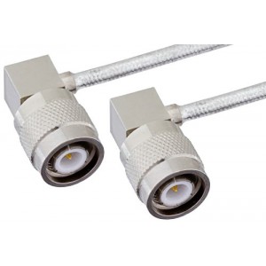 TNC Male Right Angle to TNC Male Right Angle Semi-Flexible Cable 6 Inch Length Using ET38337 Coax, LF Solder, RoHS