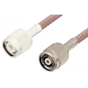 TNC Male to Reverse Polarity TNC Male Cable 12 Inch Length Using ET-RG142 Coax