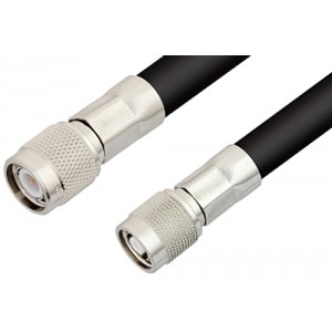 TNC Male to Reverse Polarity TNC Male Cable 12 Inch Length Using ET-RG213 Coax, RoHS