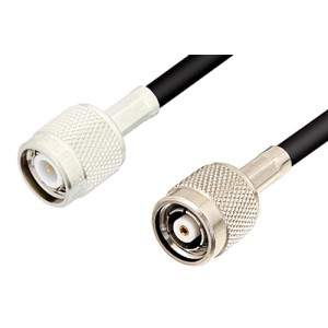 TNC Male to Reverse Polarity TNC Male Cable 12 Inch Length Using ET-RG223 Coax