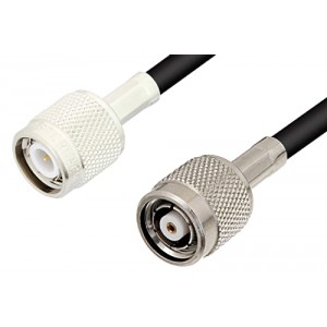 TNC Male to Reverse Polarity TNC Male Cable 12 Inch Length Using ET-RG58 Coax, RoHS