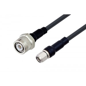 TNC Male to SMA Male Cable 12 Inch Length Using ET38369 Coax , LF Solder