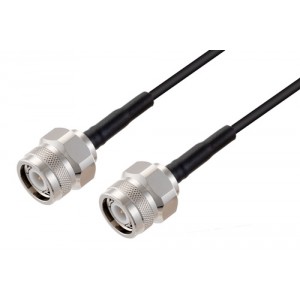 TNC Male to TNC Male Flexible Cable 12 Inch Length Using ET-RG174 Coax with HeatShrink