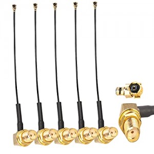 5 Pack 6inch SMA Female Angled to U.FL/IPX Cable Antenna WiFi Coaxial Low Loss Cable