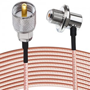 UHF Male to UHF Female Pigtail Cable ET-RG316 Car Radio Antenna Coax Cable SO239 Male to PL259 Female Right Angle Car Radio Extension Cable (5M)