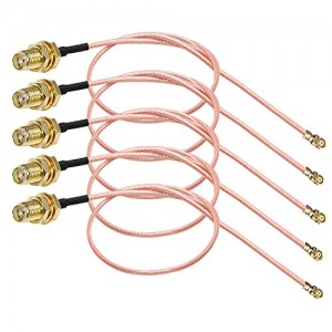 UFL SMA Coax Cable SMA Female to U.FL IPX IPEX RF Coaxial ET-RG178 Pigtail Jumper Cable 12inch (30cm) 5 Pack